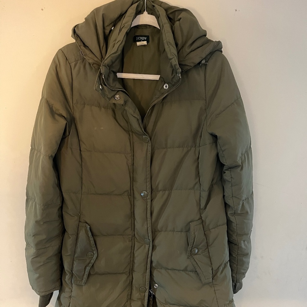 Vintage J Crew Long Down Coat, Women's Small